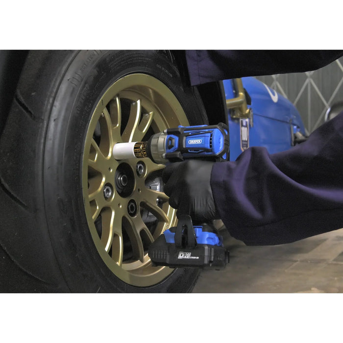 D20 20V Brushless Impact Wrench, 1/2" Sq. Dr., 250Nm, 2 x 2.0Ah Batteries, 1 x