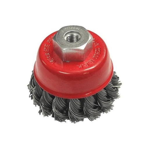 Faithfull Wire Cup Brush Twist Knot 65mm M14x2, 0.50mm Steel Wire Faithfull - Town Tools