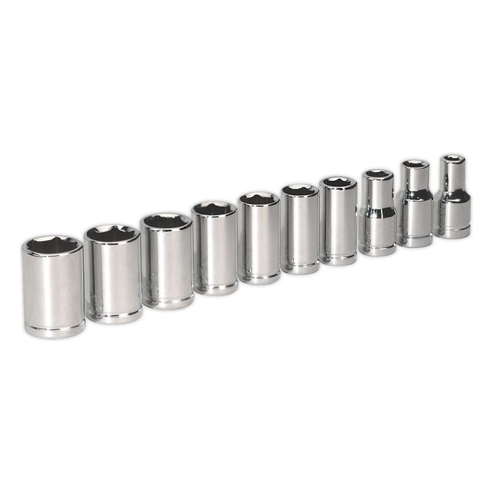 Siegen by Sealey Socket Set 10Pc 1/4Inchsq Drive 6Pt Walldrive Metric Siegen by Sealey - Town Tools 