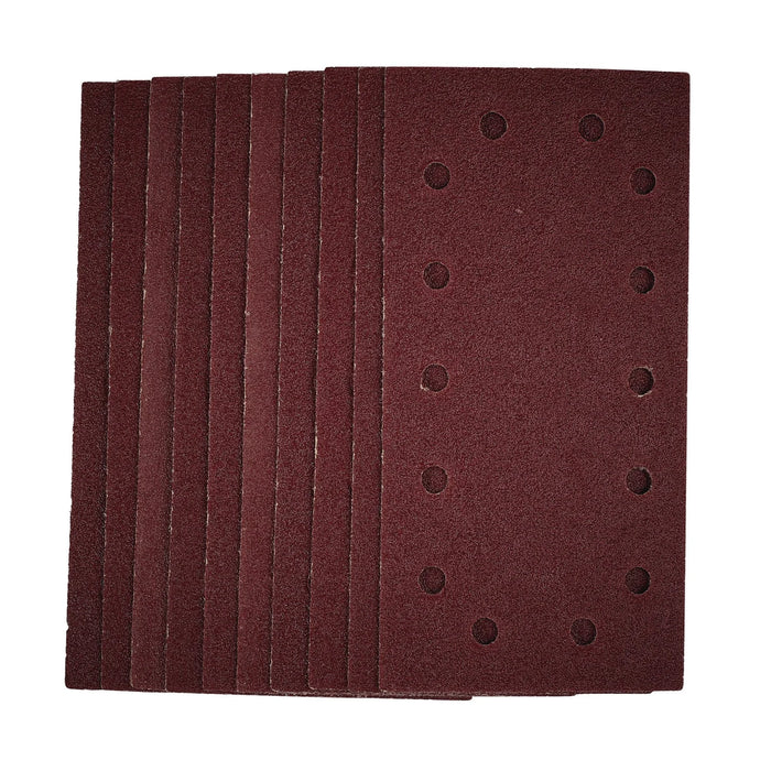 Draper 1/2 Sanding Sheets with Hook and Loop, 115 x 230mm, 40 Grit (Pack of 10)
