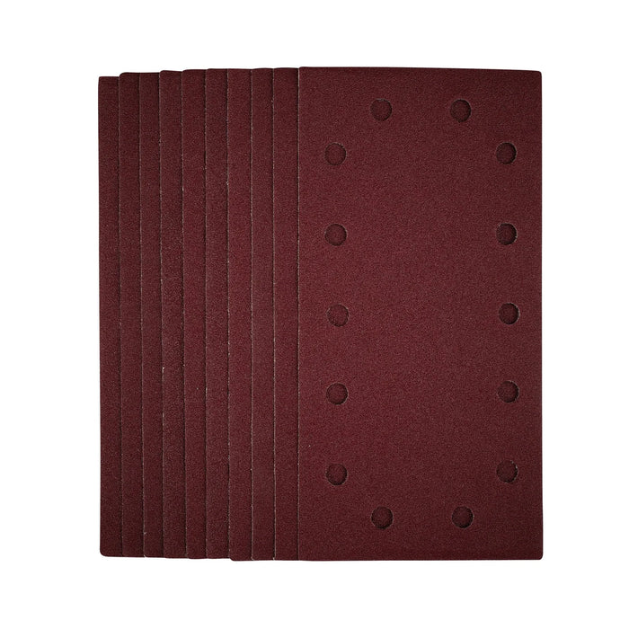 Draper 1/2 Sanding Sheets with Hook and Loop, 115 x 230mm, 80 Grit (Pack of 10)