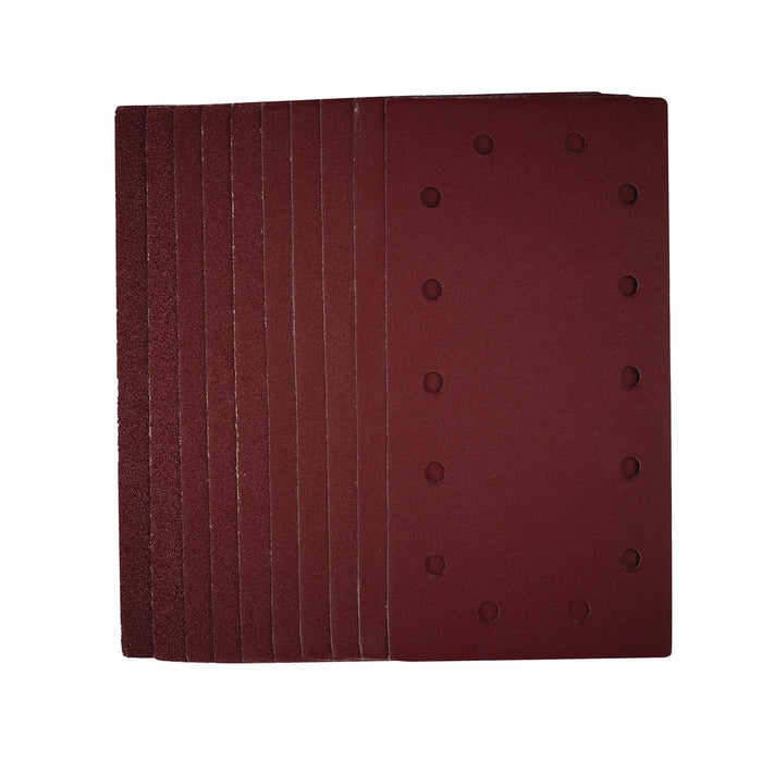 Draper 1/2 Sanding Sheets with Hook and Loop, 115 x 230mm, Assorted Grit (Pack