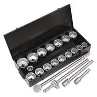 Sealey Socket Set 21pc 1"Sq Drive 6pt WallDrive Metric S0768