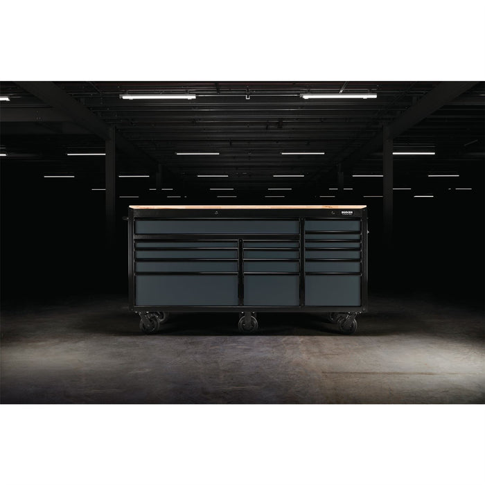 Draper BUNKER Workbench Roller Tool Cabinet, 15 Drawer, 72", Grey 08241 Draper - Town Tools 