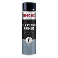 Simoniz Grey Plastic Smooth Primer Car Paint Spray Anti Rust Aerosol 500ml