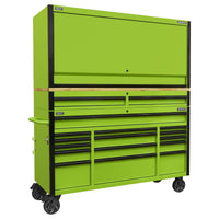 Superline PRO Black Edition Mobile Trolley with Wooden Worktop Hutch