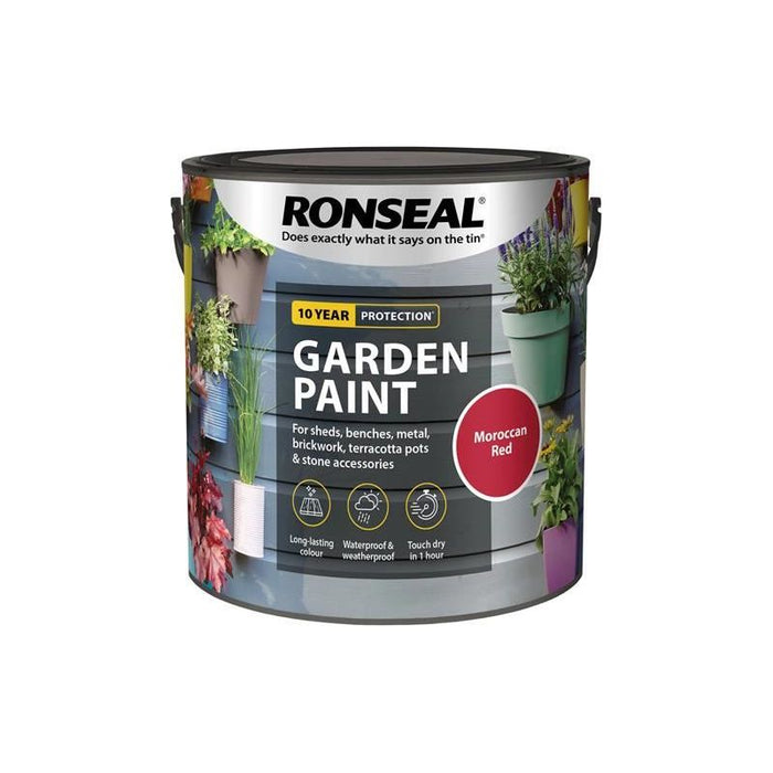 Ronseal Garden Paint Moroccan Red 2.5 litre Ronseal - Town Tools