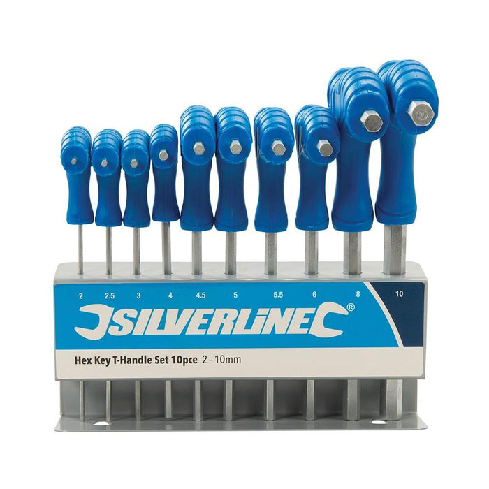 Silverline Hex Key T-Handle Set 10pce 2 - 10mm Silverline - Town Tools 