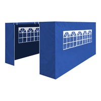Dellonda Side Walls/Doors/Windows for Gazebo/Marquee Fits 3 x 4.5m Models - Blue