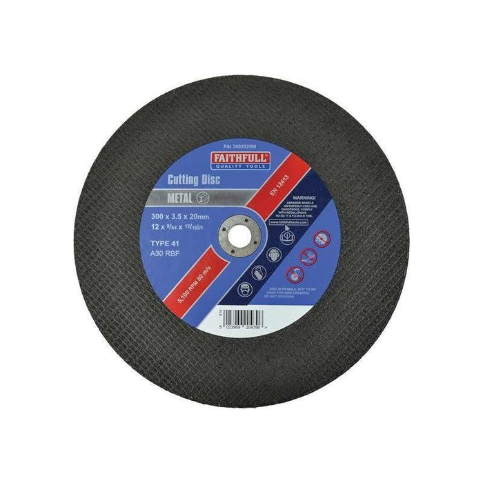 Faithfull Metal Cut Off Disc 300 x 3.5 x 20mm Faithfull - Town Tools