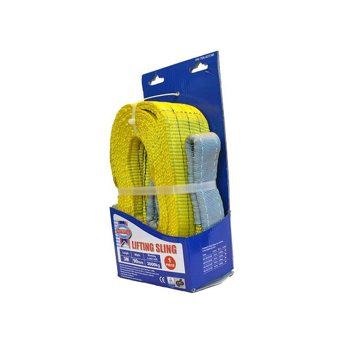 Faithfull Lifting Sling Yellow 3 Tonne 90mm x 3m Faithfull - Town Tools