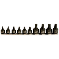 Laser Low Profile Star Socket Bit Set 1/4"D, 3/8"D 10pc 5664