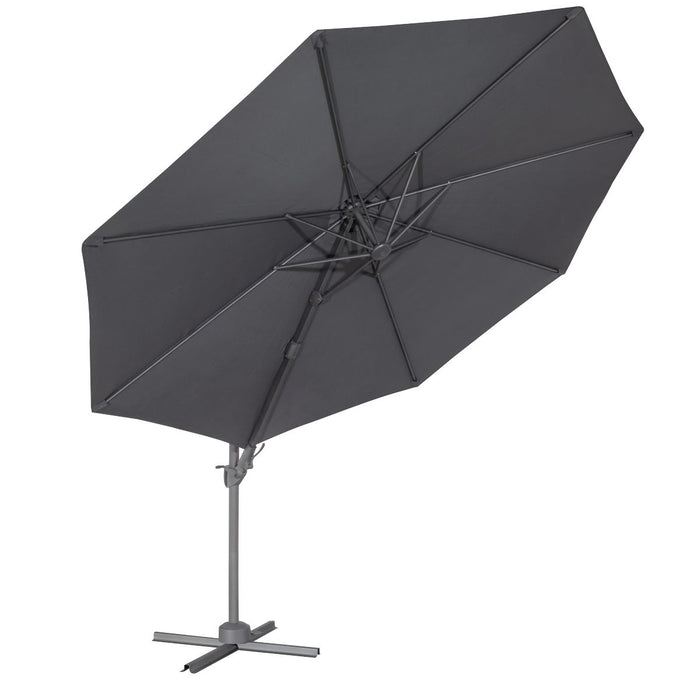 Dellonda Cantilever Parasol with 360 Rotation, Tilt & Cover 3m - Grey