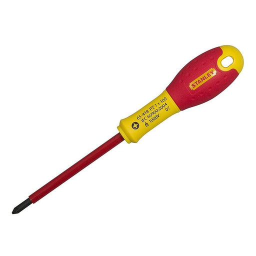 Stanley® Hand Tools FatMax® VDE Insulated Screwdriver Pozidriv Tip PZ0 x 75mm STANLEY® Hand Tools - Town Tools