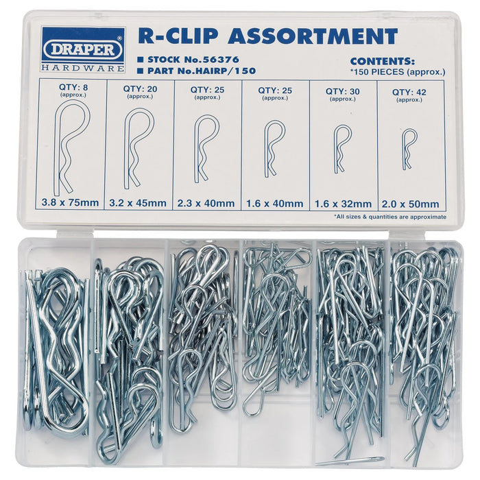 Draper R-Clip Assortment (150 Piece) - HAIRP/150
