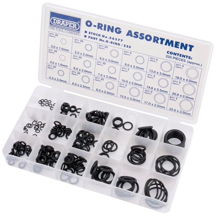 Draper O-Ring Assortment (225 Piece) - O-RING/225