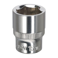 Sealey WallDrive Socket 15mm 3/8"Sq Drive Fully Polished SP3815