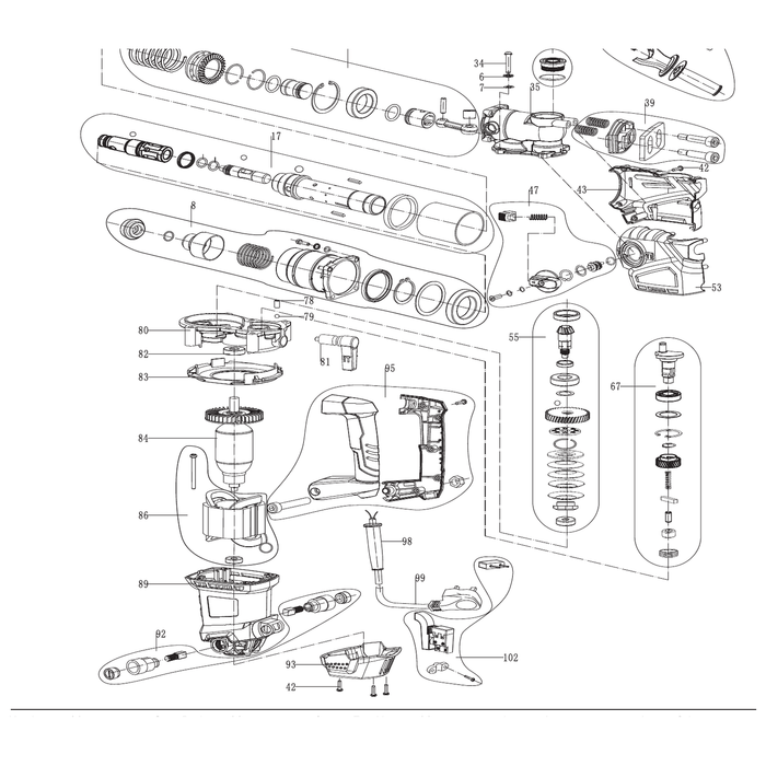 Draper Impact Hammer Assembly YSDSHD1400D-17