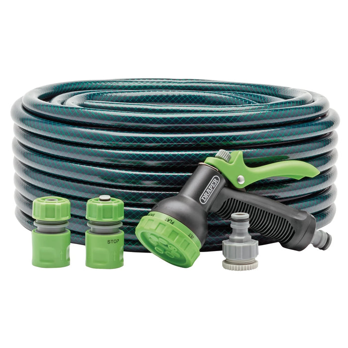 Draper Garden Hose and Spray Gun Kit, 12mm Bore, 30m - GH2/GW16