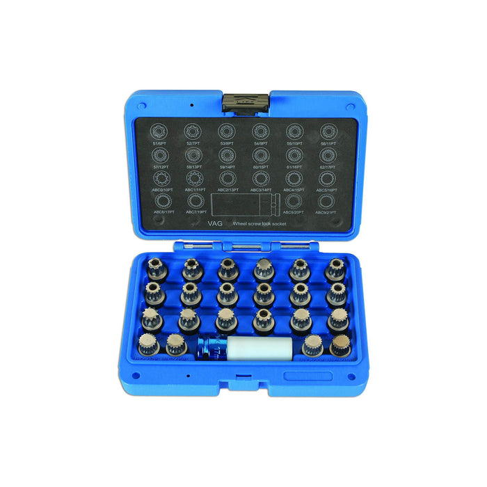 Laser Locking Wheel Nut Key Set 23pc - for VAG 6275 Laser - Town Tools 