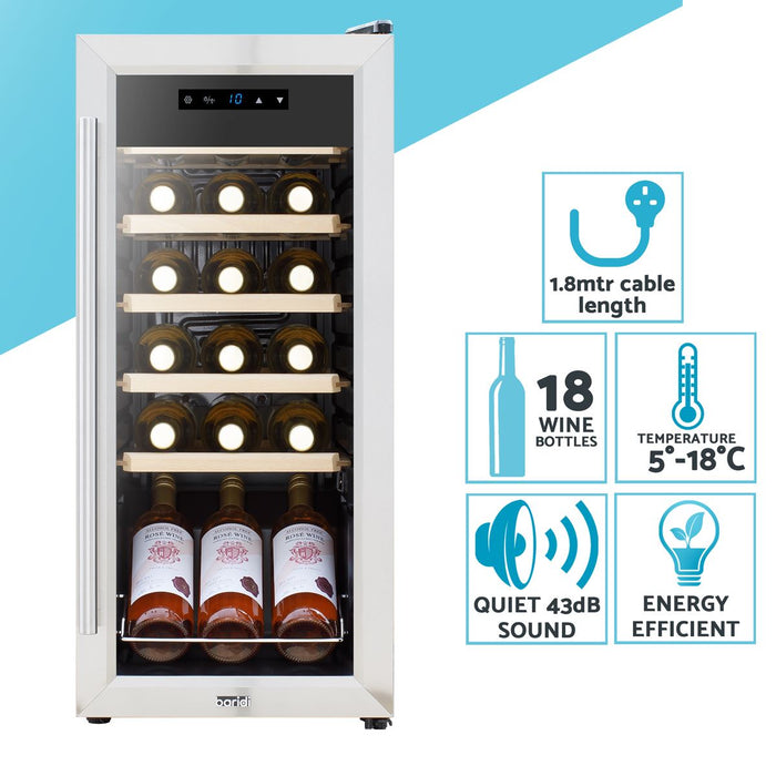 Baridi 18 Bottle Wine Fridge & Cooler - Stainless Steel DH29 Baridi - Town Tools 