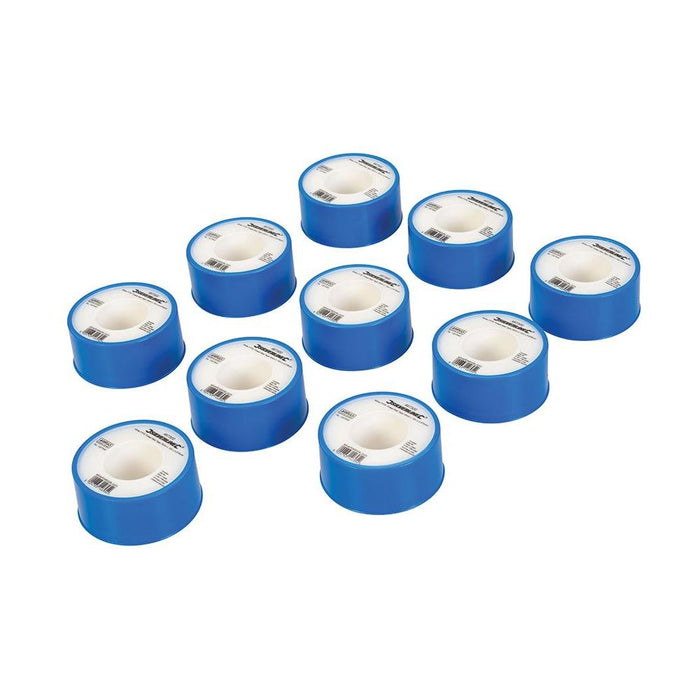 Silverline White PTFE Thread Seal Tape 10pk 19mm x 12m Silverline - Town Tools 