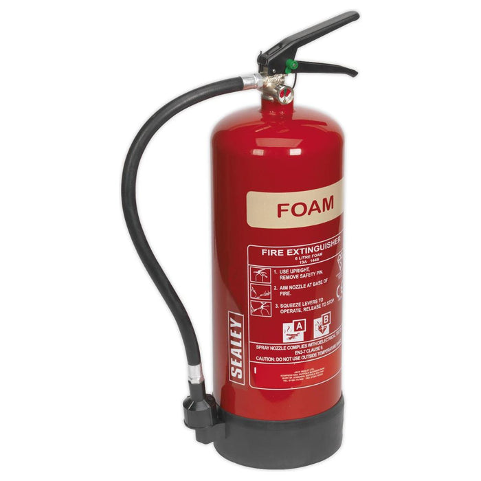 Sealey Fire Extinguisher 6L Foam SFE06 Sealey - Town Tools 