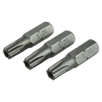 Faithfull Security S2 Grade Steel Screwdriver Bits T30S x 25mm (Pack 3)