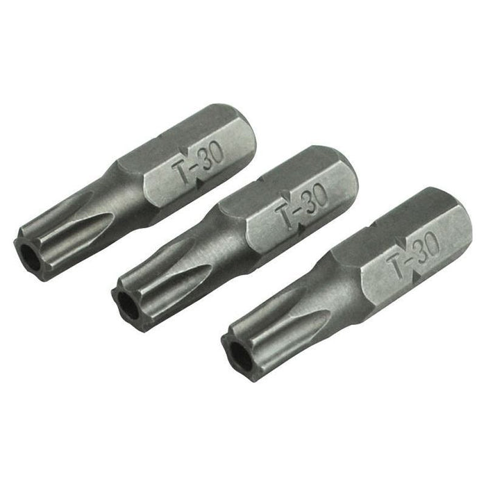 Faithfull Security S2 Grade Steel Screwdriver Bits T30S x 25mm (Pack 3) Faithfull - Town Tools
