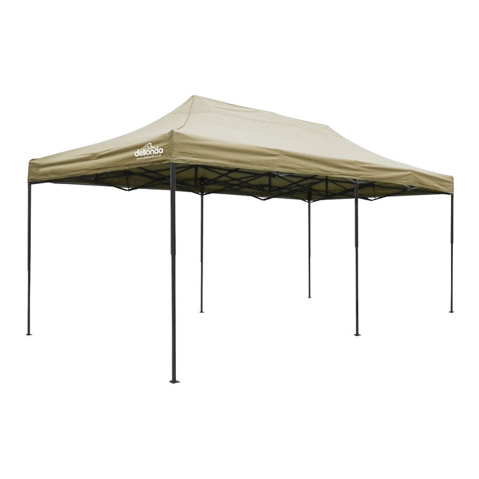 Dellonda 3x6m Pop-Up Gazebo Heavy Duty  Carry Bag Rope Stakes & Weight Beige