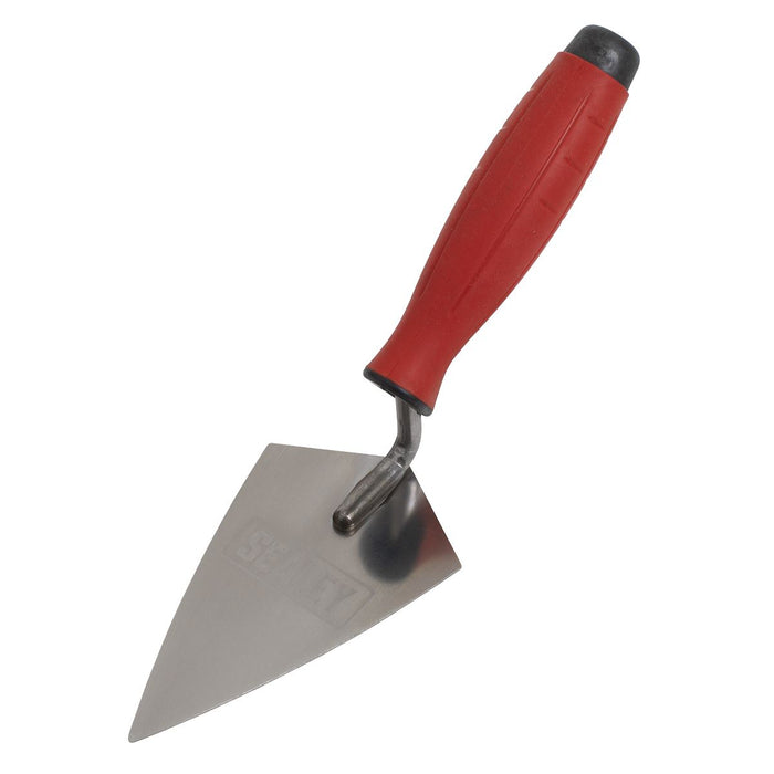 Sealey Stainless Steel Sharp Pointing Trowel with Rubber Handle 140mm T1222 Sealey - Town Tools 