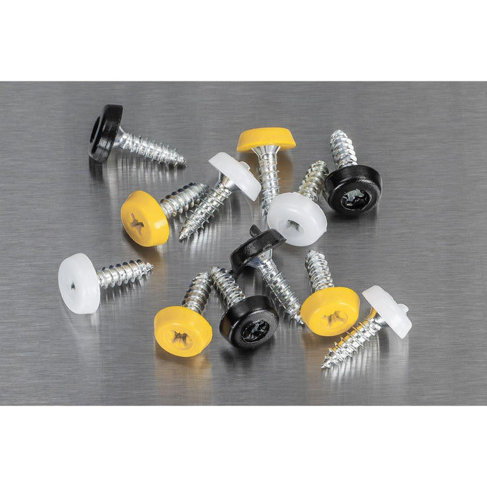 Sealey Numberplate Screw Assortment 4.8mm x 18mm 195pc - Plastic Enclosed Head Sealey - Town Tools 
