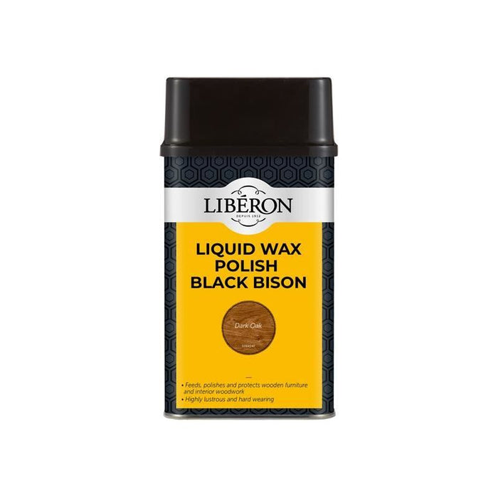 Liberon Liquid Wax Polish Black Bison Dark Oak 500ml Liberon - Town Tools