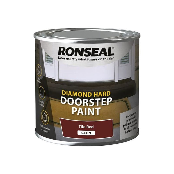 Ronseal Diamond Hard Doorstep Paint Red 250ml Ronseal - Town Tools