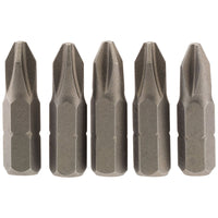 Draper Cross Slot Insert Bit, 1/4" Hex, 25mm Long, No.2 (Pack of 5) 64018