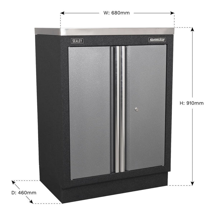 Sealey Modular 2 Door Floor Cabinet 680mm APMS52 Sealey - Town Tools 