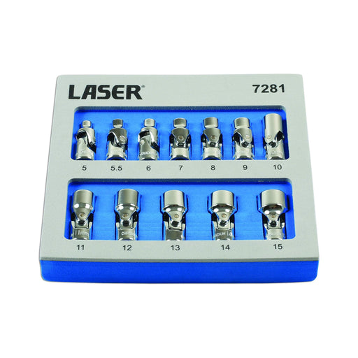 Laser Universal Joint Socket Set 1/4"D 12pc 7281 Laser - Town Tools 