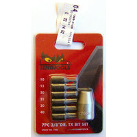 Teng Tools Bit Set With 3/8" Coupler TX 7 Pieces