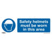 Sealey Mandatory Safety Sign Safety Helmets Must Be Worn In This Area Rigid Plas Sealey - Town Tools 