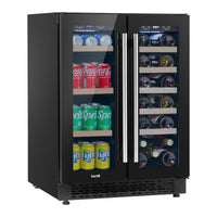 Baridi 40 Bottle/120 Can Freestanding Dual Zone Wine Fridge & Cooler 60cm