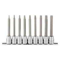 Teng Tools 3/8" Long TX Bit Socket Clip Rail Set 9 Pieces