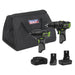 2 x SV10.8 Series Cordless Combi Drill & Impact Driver Kit 10.8V - 2 Batteries Sealey - Town Tools 