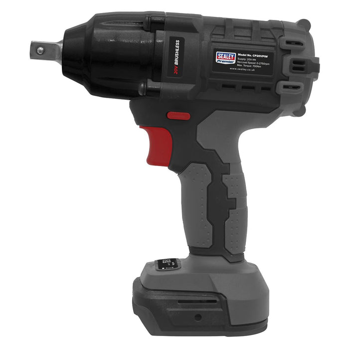 Premier SV20 Series 1/2"Sq Drive Brushless Cordless Impact Wrench 20V Body Only Sealey Premier - Town Tools 
