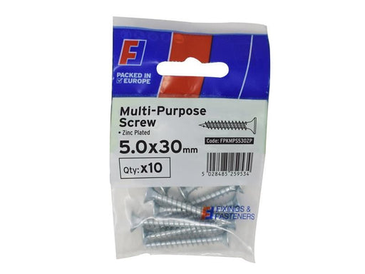 ForgeFix Multi-Purpose Pozi Screw CSK ST ZP 5.0 x 30mm ForgePack 10 ForgeFix - Town Tools