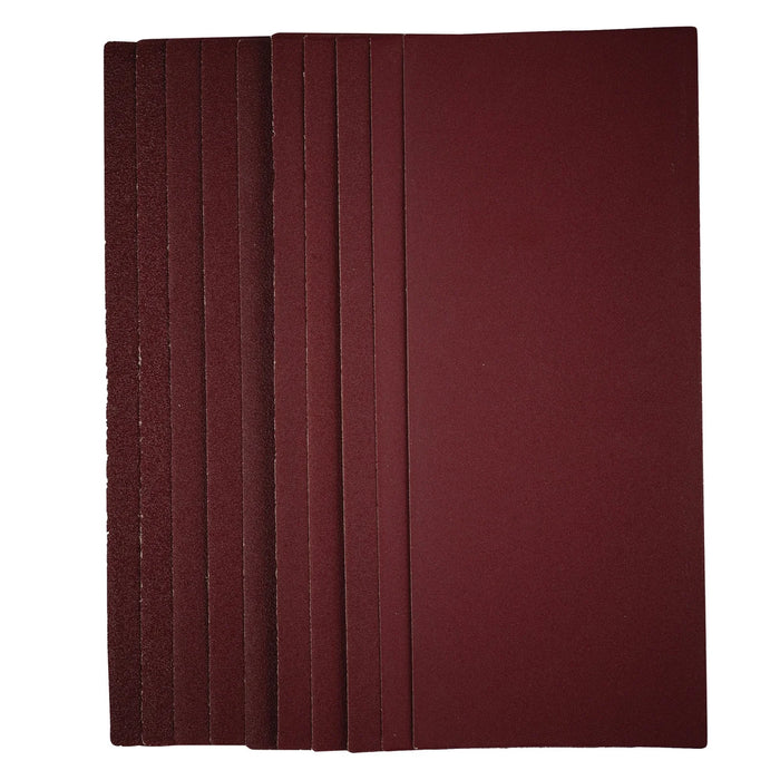 Draper 1/2 Sanding Sheets, 115 x 280mm, Assorted Grit (Pack of 10) - SSA6