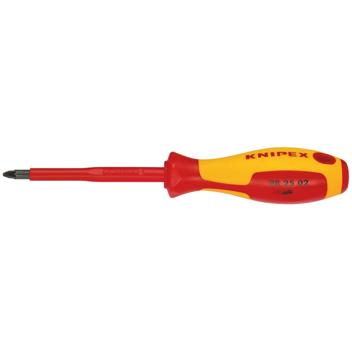 KNIPEX 98 25 02 VDE Insulated  Pozidriv® Screwdriver, PZ2 x 100mm - 98 25 02