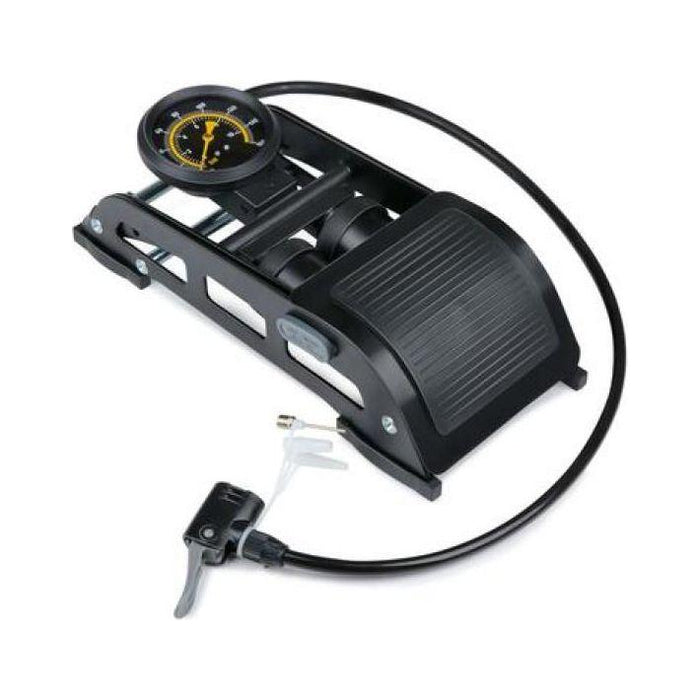 Double Foot Pump – Heavy-Duty Steel | Dual Cylinder | Fast Inflation for Car, Bike & Sports Gear Dunlop - Town Tools