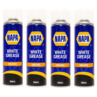 4x NAPA High Performance White Lithuim Grease 500ml Lubrication Spray Aerosol