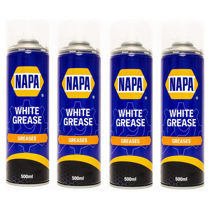 4x NAPA High Performance White Lithuim Grease 500ml Lubrication Spray Aerosol NAPA - Town Tools 