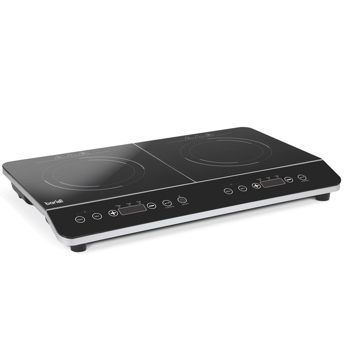 Baridi Portable Induction Hob with 2 Cooking Zones 60 x 36 x 6.5cm - Black